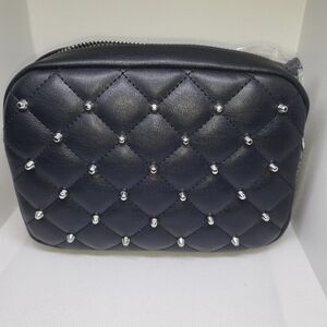 Chic Black Quilted Studded Bag